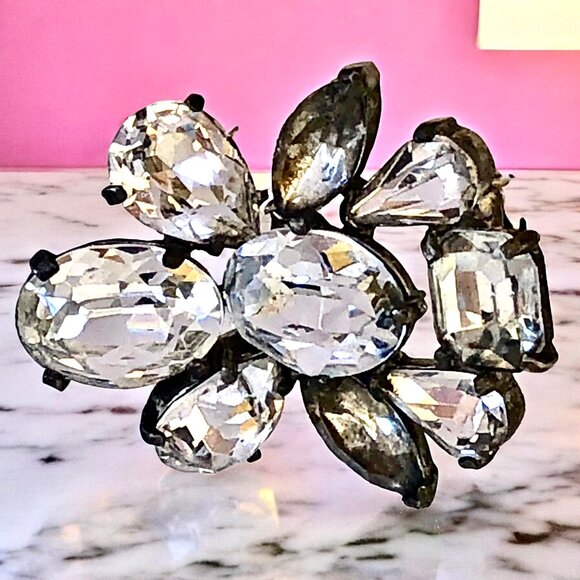 Eisenberg Original Vintage Fur Clip Rhinestone Brooch As Is - Picture 11 of 12